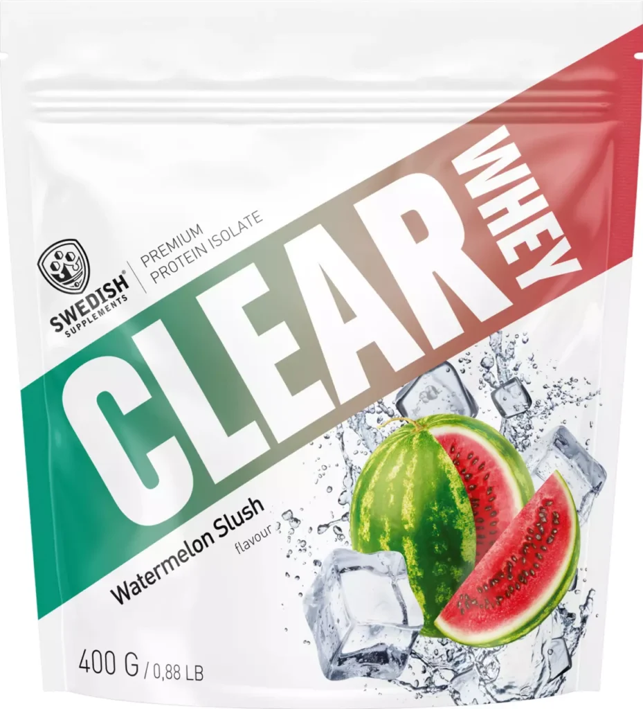 Swedish Supplements Clear Whey i smak Watermelon Slush – proteinpulver i fruktig förpackning