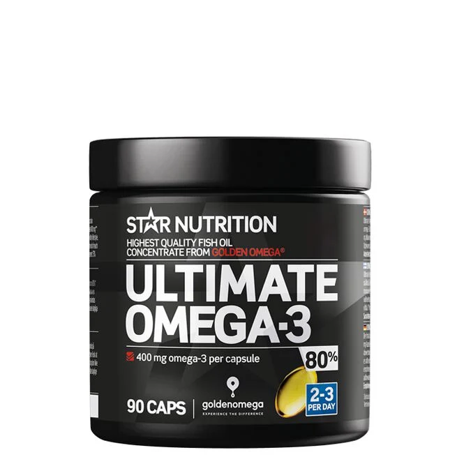 Burk med Star Nutrition Ultimate Omega-3 80 % (90 kapslar).
