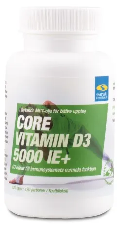 Core D-vitamin 5000 IE 2025 för högdos D-vitaminintag. Bästa vitamin D3 tillskott 2025