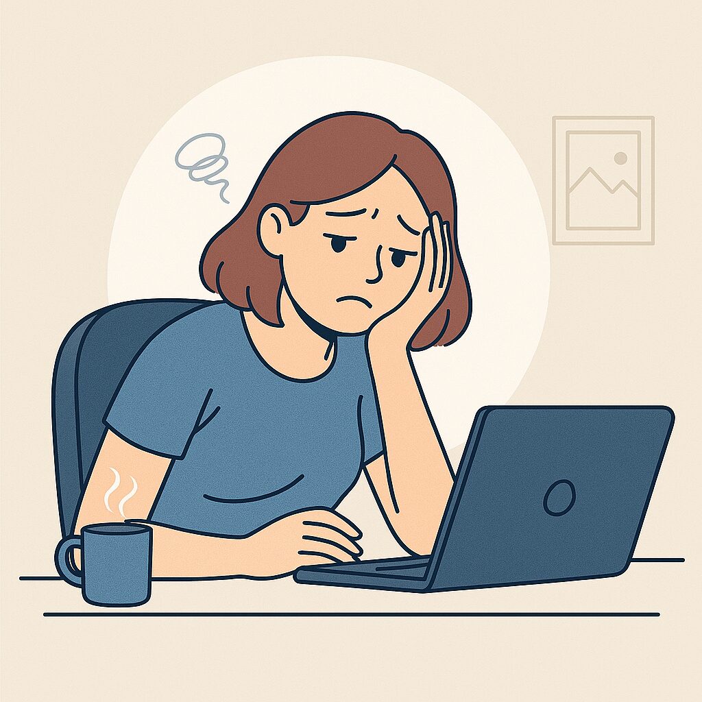 trött person med låg energi och minimal vardagsrörelse (NEAT)