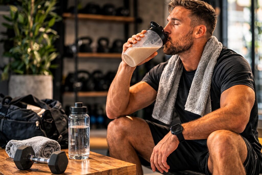 proteinshake efter träning för att nå proteinintag per dag
